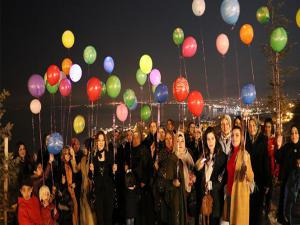 2019'da öldürülen kadınların anısına balon uçuruldu