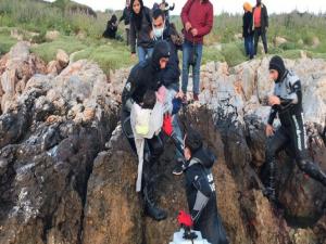 Göçmenleri Türk Sahil Güvenlik ekibi kurtardı