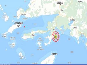 Marmaris açıklarında 5.2 büyüklüğünde deprem