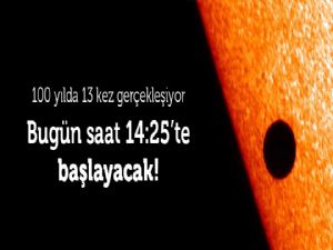MERKÜR GÜNEŞ'İN ÖNÜNDEN GEÇECEK